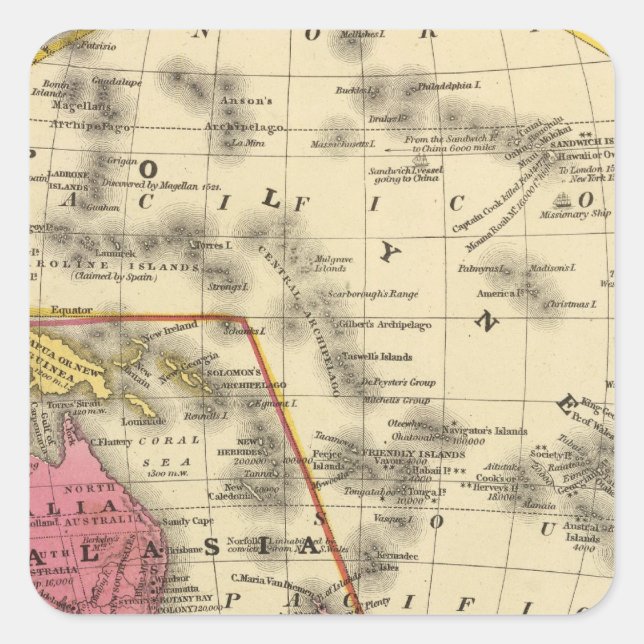 Ozeanica Quadratischer Aufkleber (Vorderseite)