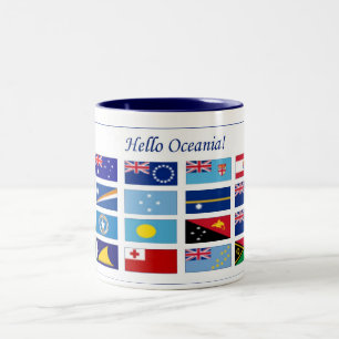 Ozeanien-Flaggen Zweifarbige Tasse