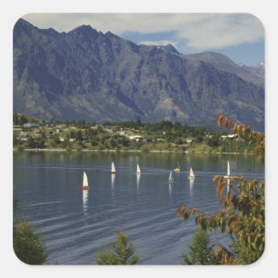 Ozeanien, Neuseeland, Südinsel, Queenstown. Quadratischer Aufkleber