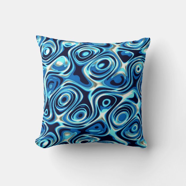 Ozeanisch Blau  Kissen (Vorderseite)