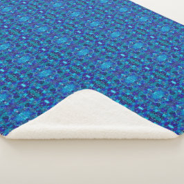 Ozeanisch blaue abstrakte Alkoholtinte-Kunst Sherpadecke