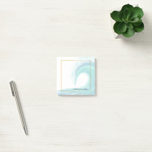 Ozeanisch-minimalistisches quadratisches Design Post-it Klebezettel (Büro)