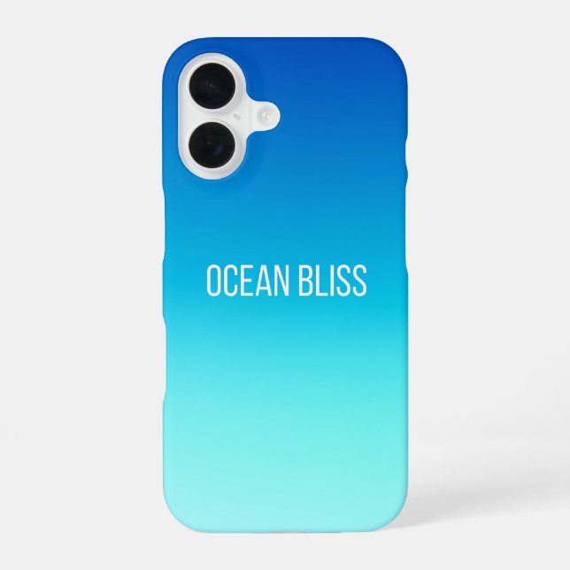 Ozeanische Glückseligkeit - Moderner blauer Gradie iPhone 16 Hülle (Rückseite)