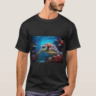 Ozeanische Reise - Meeresschildkröte unter Fischen T-Shirt
