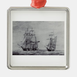 Ozeanische Trek Grafik Schiffe Fine Art Ornament Aus Metall