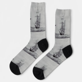 Ozeanische Trek Grafik Schiffe Fine Art Socken