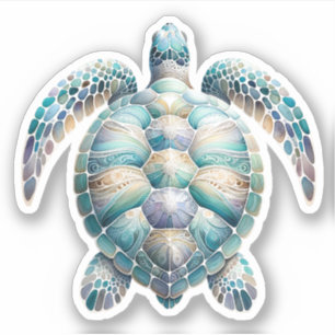Ozeanische Wasserschildkröte-Aquarell Aufkleber