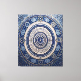 Ozeanische Wellen & Heilige Geometrie Mandala Lein Leinwanddruck