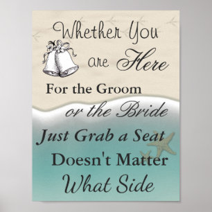Ozeanisches Sitzplanposter Hochzeit Strand Thema Poster