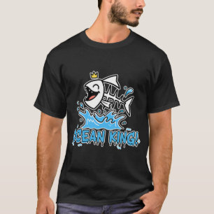 Ozeankönig Lustiger Fisch Skelett Cartoon T-Shirt