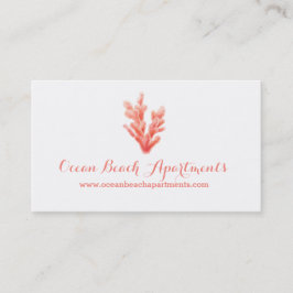 Ozeankorallenweißes Eigentum lassend Visitenkarte