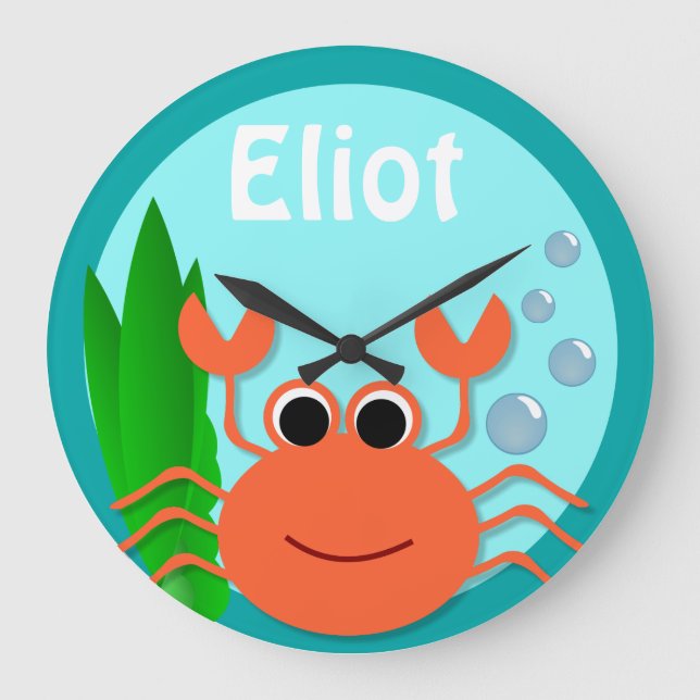 Ozeankrabbe Große Rundwand Wanduhr (Vorderseite)