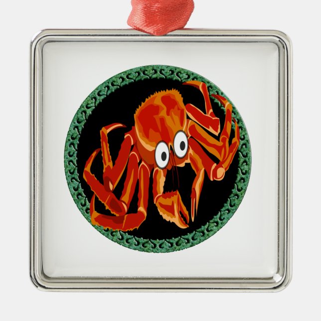 Ozeankrabbe Ornament Aus Metall (Vorne)