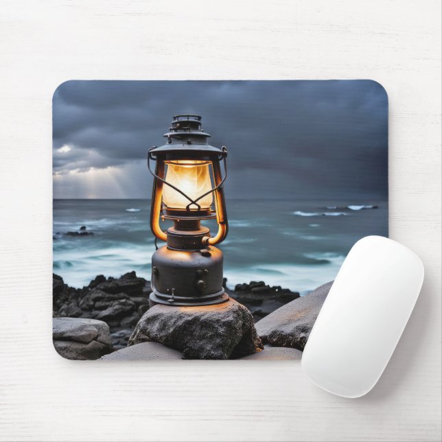 Ozeanleuchten auf Felsen Mousepad (Mit Mouse)