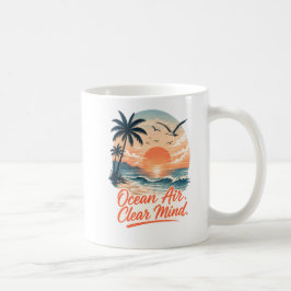 Ozeanluft. Klarer Kopf. | Vintage-Küsten-Sonnenunt Kaffeetasse