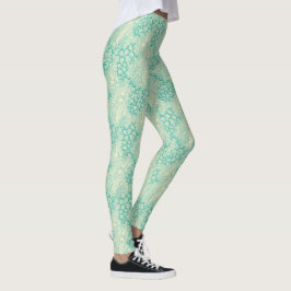 Ozeanmuscheln Meereswellen Abstrakte Vintage-Muste Leggings