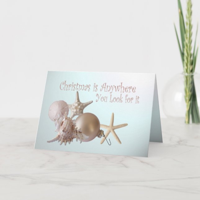 Ozeanseashell-Weihnachtsgrüße Feiertagskarte (Vorderseite)