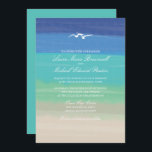 Ozeanseeadler Hochzeit Einladung<br><div class="desc">SAND, SEA & SEAGULLS WEDDING COLLECTION: Das ist ein originelles Design von La Bella Rue. Hochzeitseinladung für Ihr Hochzeitsthema am Strand. Hintergrund von Sand- und Meeresfarben mit einer Abbildung von zwei über dem Kopf fliegenden Möwen. Solide ozeanblaue Farbe auf der Rückseite. Falls das Farbschema nicht das ist, was Sie gewollt...</div>