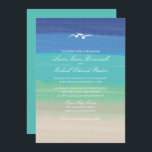 Ozeanseeadler Hochzeit Einladung<br><div class="desc">SAND, SEA & SEAGULLS WEDDING COLLECTION: Das ist ein originelles Design von La Bella Rue. Hochzeitseinladung für Ihr Hochzeitsthema am Strand. Hintergrund von Sand- und Meeresfarben mit einer Abbildung von zwei über dem Kopf fliegenden Möwen. Solide ozeanblaue Farbe auf der Rückseite. Falls das Farbschema nicht das ist, was Sie gewollt...</div>