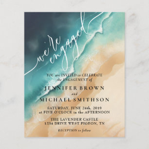 Ozeanstrand-Aquarell-Sommerhochzeit Flyer