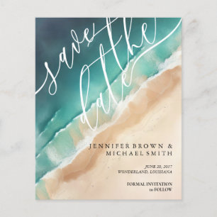 Ozeanstrand-Aquarell-Sommerhochzeit Flyer