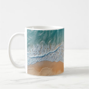 Ozeanstrand aus der Luft gesehen türkisfarbene Mee Kaffeetasse