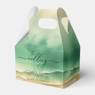 Ozeanstrand Blau Aquarell Sommer Sonne Geschenkschachtel