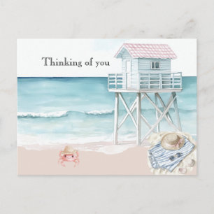 Ozeanstrand Blick Dich denkend an Postkarte