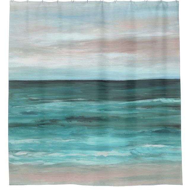 Ozeanstrand der Seeansicht 265 Duschvorhang (Vorderseite)