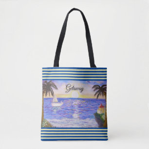 Ozeanstrand Landschaft und Yacht