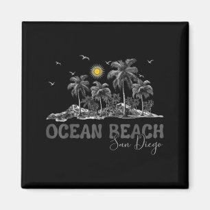 Ozeanstrand San Diego Kalifornien Mädchen Vintage Magnet