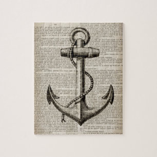 ozeanstrand Segler vintage nautischer Anker Puzzle