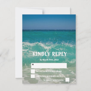 Ozeanstrand-Tropische-Elegante-Hochzeit-RSVP-Karte RSVP Karte