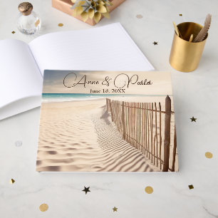 Ozeanstrandzaun für Hochzeit Gästebuch