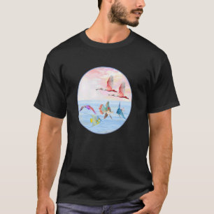 Ozeanszene Fliegende Vögel Wildtiere Fische für Ti T-Shirt