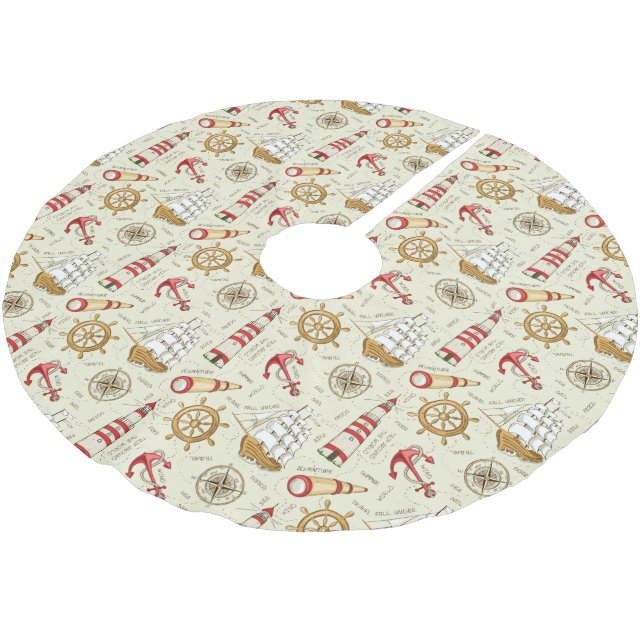 Ozeanszene Polyester Weihnachtsbaumdecke (Schrägansicht)