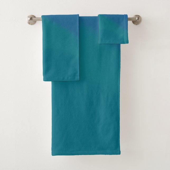 Ozeantide Blau und Grün Minimalistisch Badhandtuch Set (Insitu)