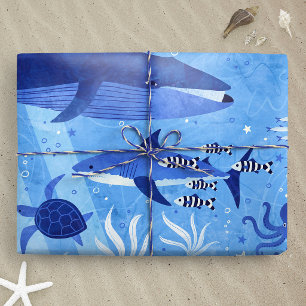Ozeantiefenzonen - Unterwasser-Tiere XL Geschenkpapier