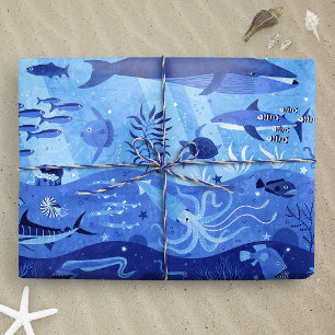 Ozeantiefenzonen - Unterwassertiere L Geschenkpapier