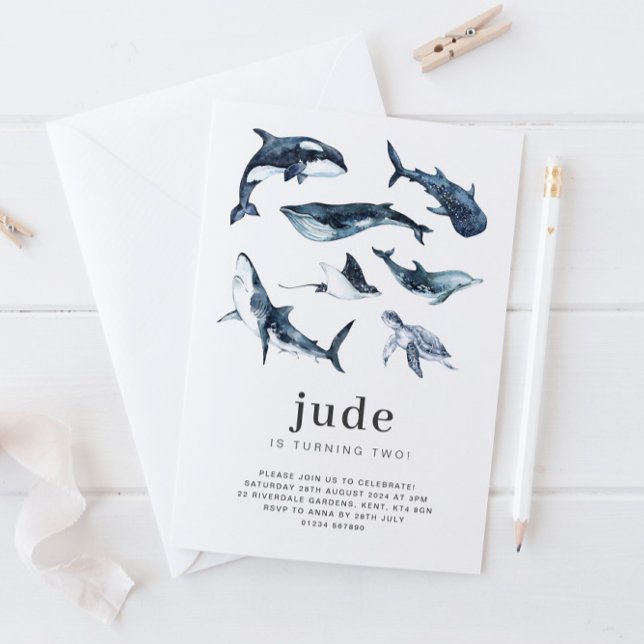 Ozeantiere zum Geburtstag Einladung (Von Creator hochgeladen)