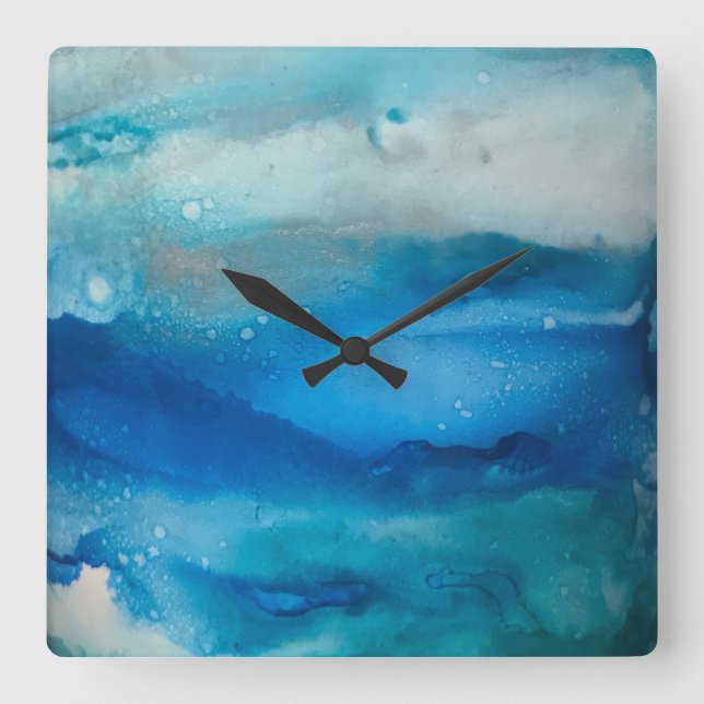 Ozeanuhr Quadratische Wanduhr (Vorderseite)