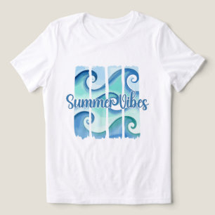 Ozeanwelle Aquarell Sommer Stimmung Küstenstrand Tri-Blend Shirt