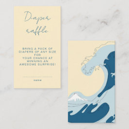 Ozeanwelle Blau Jungen Baby Shower Windel-Raffle Begleitkarte