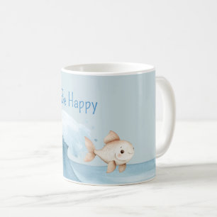 Ozeanwelle Glücklicher Fisch Kaffeetasse