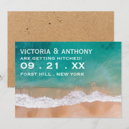 Ozeanwelle, Hochzeit am Strand Save The Date