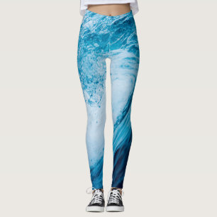 Ozeanwelle in Blüten Leggings