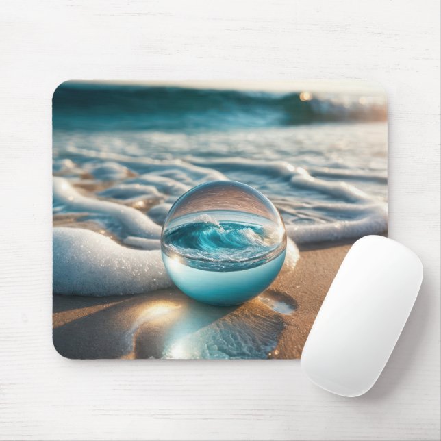 Ozeanwelle in einem Linsenball Mousepad (Mit Mouse)