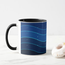 Ozeanwelle Kaffeetasse | Tiefe blaue Meereswellen