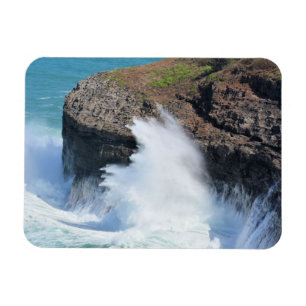 Ozeanwellen bei Kilauea Kauai Magnet