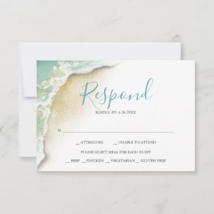 Ozeanwellen-Hochzeit Türkisblaue Antwort RSVP